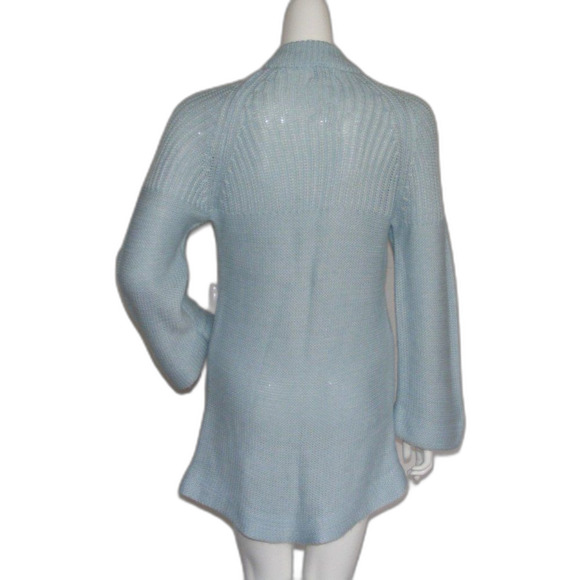 Vintage Cardigan Sweater, S, Light Blue, Big buttons, Acrylic, BUFFUMS - Picture 4 of 10
